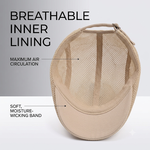 Mesh Flat Stylish Newsboy Ivy Beret Hat for Men & Women