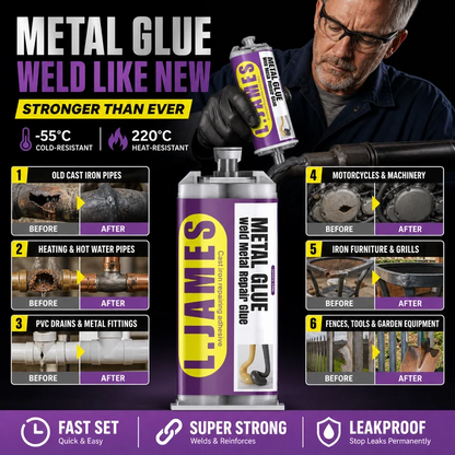 Heavy-Duty Metal Repair Waterproof Adhesive for Cracks, Leaks