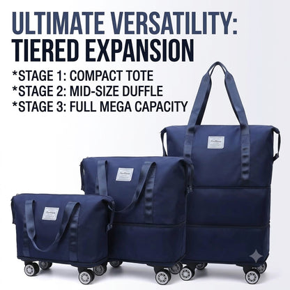 Foldable Expandable Travel Duffle Bag – Waterproof Large Storage Bag with Wheels